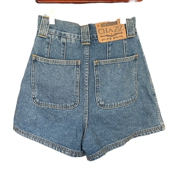 CHAZZZ by Charles Ghailian Vintage 90s Embroidered Daisy No Stretch Denim Shorts - Picture 5 of 14